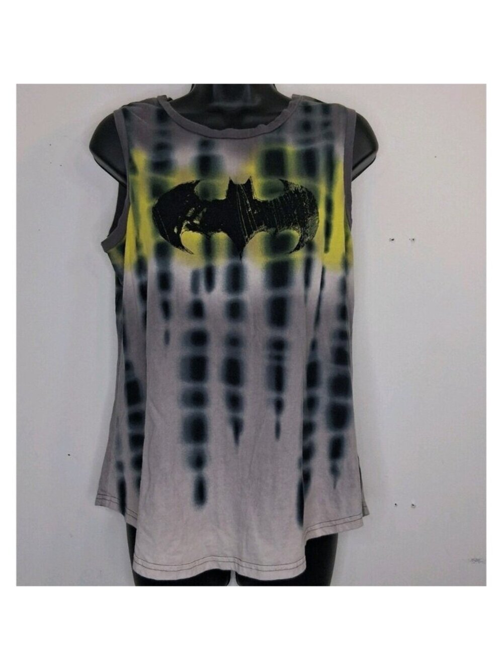 DC Comics Batman Batgirl Tank Top Tie Dye Size L 12/14 Tshirt Top Flowy Cotton